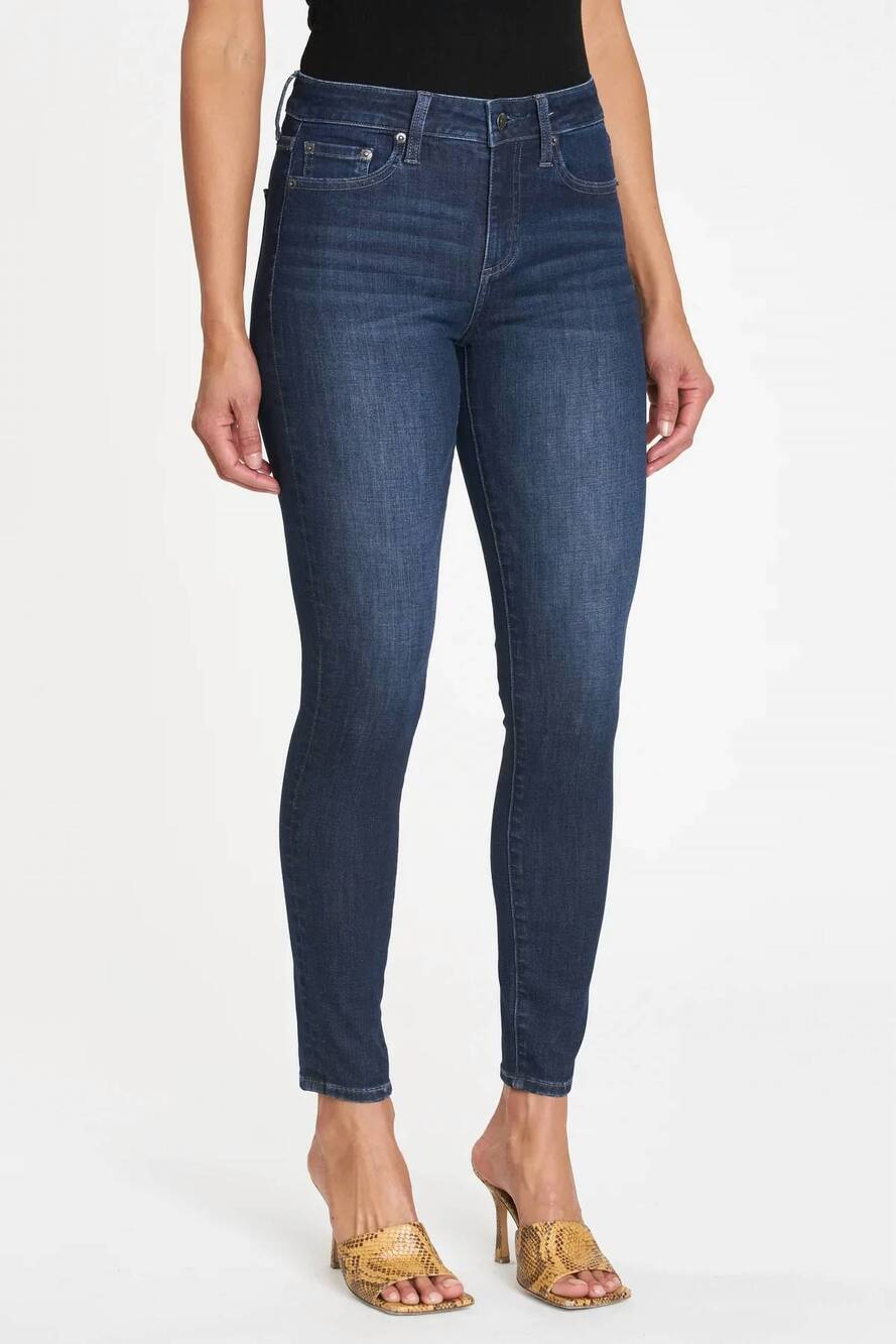 NEW PISTOLA audrey skinny mid rise liberty jeans in dark blue